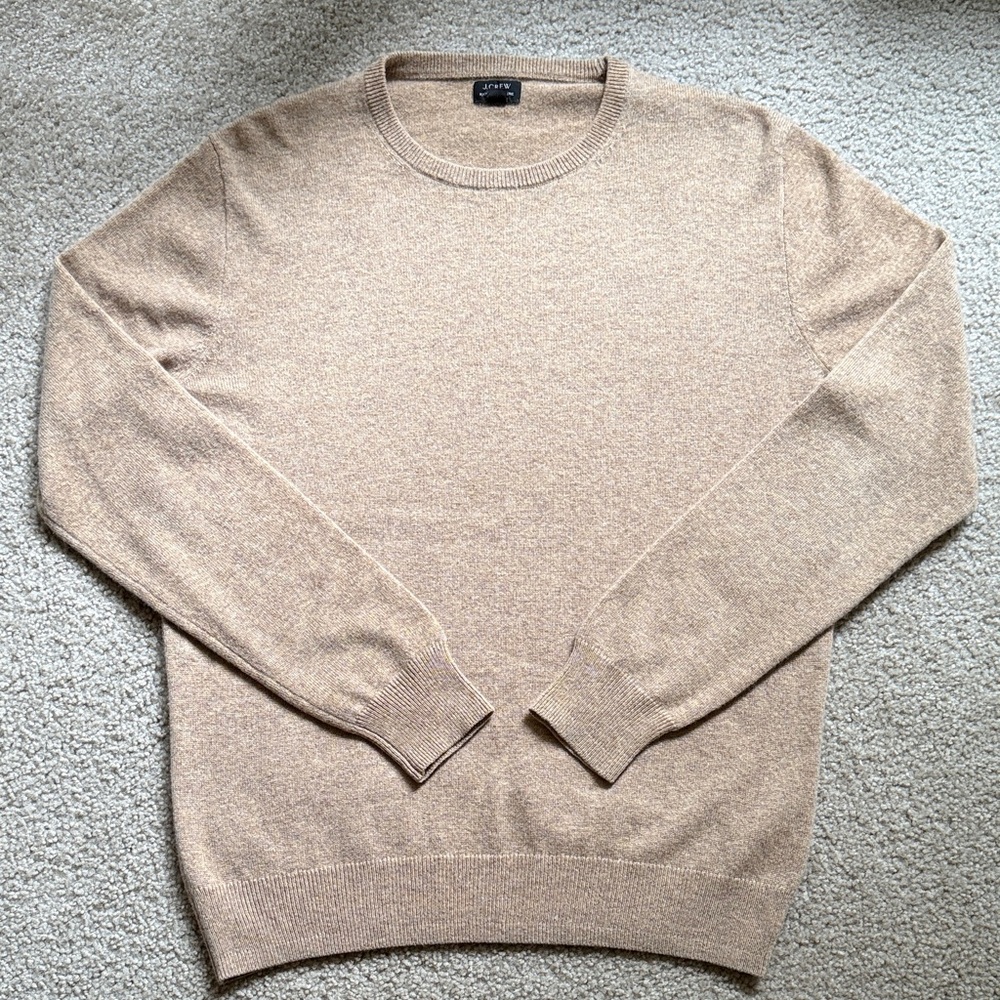 J. Crew Men’s Camel Cashmere Sweater - Medium